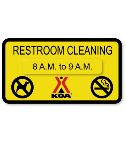 RESTROOM CLEANING w/Hours Attachment & No Pets/No Smoking Symbols