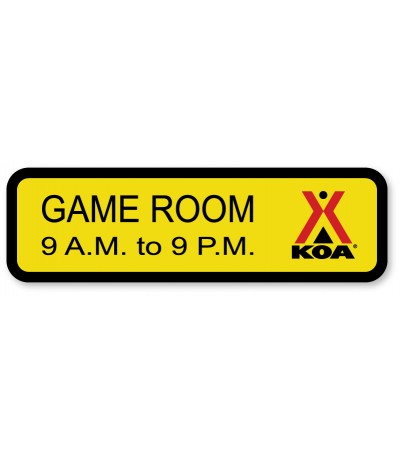 GAME ROOM w/printed hours