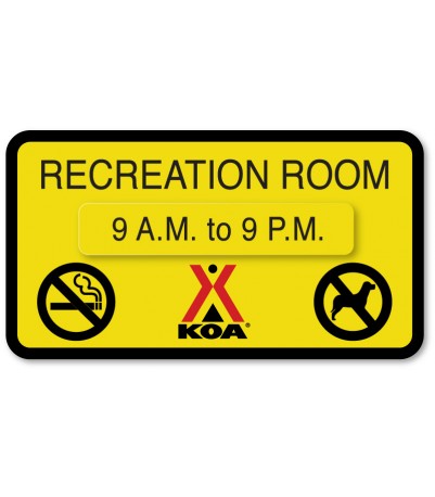 RECREATION ROOM w/Hours Attachment & No Pets/No Smoking Symbols