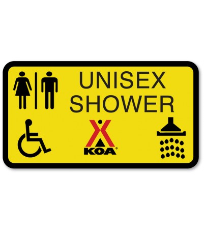UNISEX SHOWER w/Unisex, Shower and ADA Symbols